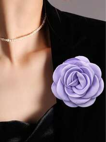 1pc Versatile Fashion New Multilayer 9cm Big Flower Fabric Brooch For Women, Suitable For Clothing, Scarf, Hat Decoration, Daily Wear & Party - Camellia Flower Brooch - View 11