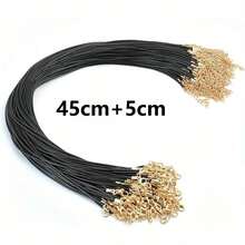 10/20/30/40/50/100pcs Wax Cord Necklace String, Gold Lobster Clasp Braided Rope Necklace, Leather Cord Necklace, Bulk Jewelry Making Chain, Necklace& Bracelet Cord