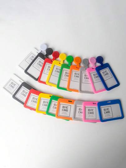 Colorful Retractable ID Badge Holder With Keychain - Protector For Nurse Student And Employee ID Cards - Multiple Colors Key Chain Clip | Cute Accessory | Stretching Mechanism For Women Wallet Mini Wallet Purse Wallet Back To School Supplies Card Wallet