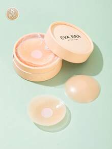 8片装硅胶胸垫，防滑点状隐形罩杯，适用于婚纱、无肩带晚礼服，可水洗重复使用 - 杏色 - 查看 1