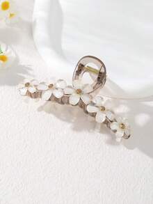 1 件纯色花朵发爪夹，优雅高端发髻发型发夹，波西米亚风格配饰，适合日常佩戴时尚发饰优雅发夹 - 彩色 - 查看 5