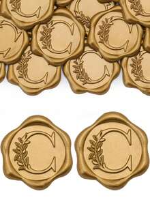 30/50pcs Letter Wax Seal Stickers, Gold Foil Self-Adhesive Wax Seal Stickers, Envelope Sealing Stickers, Gold Foil Stickers, Suitable For Thanksgiving Cards/Gift Wrapping/Wedding Engagement Party Invitations, Birthday Parties, Christmas And Other Occasions. - Bronze - View 9