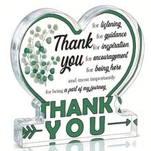 1 件，亚克力感谢亚克力牌匾，圣诞节送给老师老板的装饰，送给同事、女士、老师的感谢、治疗师、办公桌装饰标志。