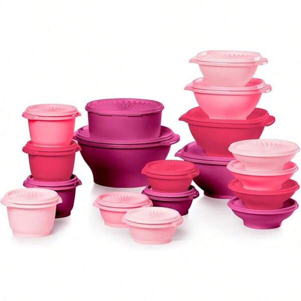 New 10 Piece Food Storage Container Set In Vintage Pink, Dishwasher  And  (5 Bowls, 5 Lids)