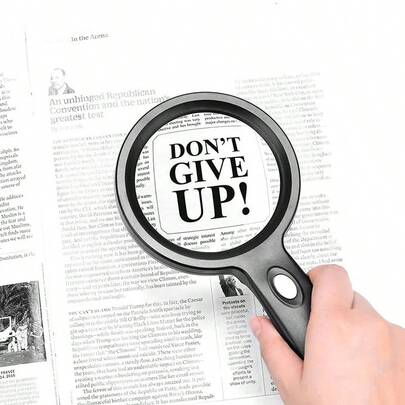 Handheld Magnifier With Light, 10x Glass Magnifier With 12 LED Lights, Lightweight And Portable Magnifier For Elderly, Repair, Coins, Reading