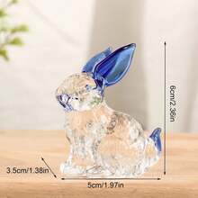 1PC Crystal Glass Rabbit Statue Mascot Animal Handmade Figurines Ornaments For Garden Home Living Room Office Table - Màu vàng - Xem 8