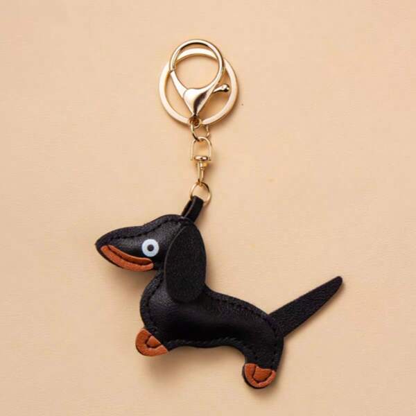 1 stuk schattige teckel hanger accessoire, kunstleren teckel tas bedel/sleutelhanger, sleutelhanger/auto accessoires/vakantie cadeau rugzak voor school