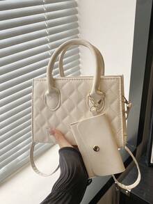 Lightweight,Business Casual Double Handle Square Bag For Teen Girls Women College Students,Rookies & White-Collar Workers Perfect For Office,College,Work ,Business,Commute,Outdoors, Travel, Outings - White - View 10