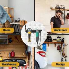 双槽角磨机支架，角磨机支架/支架，带线架，壁挂式支架，用于存放电动工具，适用于切割和抛光机、车库、车间、家庭