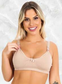 Kit 3 Sutiãs Amamentação Pós Parto Grávida Abre Fácil Sem Bojo - AmaLiz DESC