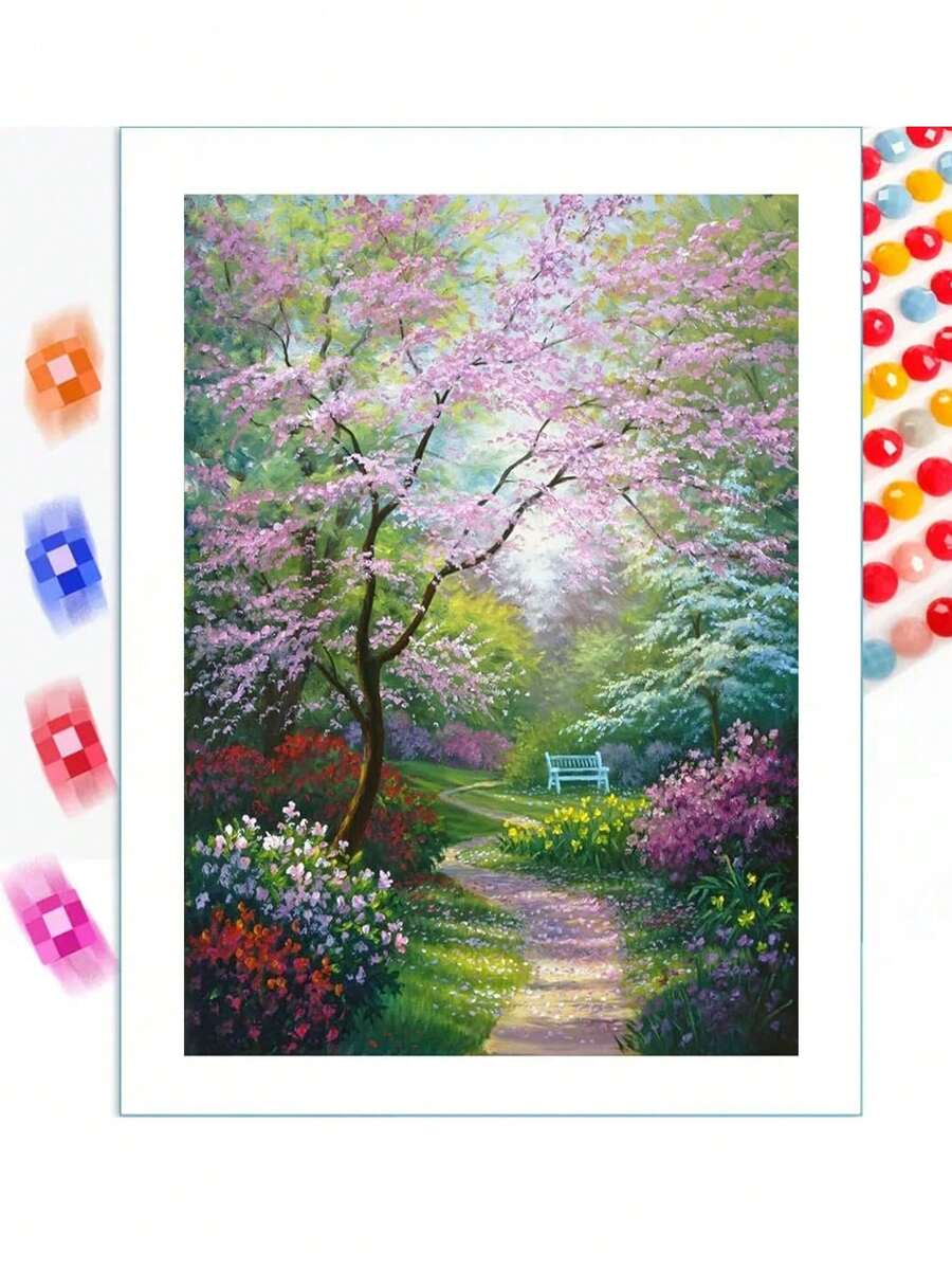 Kit de peinture de diamant, paysage 5D DIY Diamond Art Kit Diamant rond complet, décoration murale de la maison, artisanat