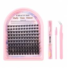 Single Cluster Segmented Natural 3D Lower Lashes False Eyelashes Set C Curl Dense Date Eyelashes False Eyelashes Halloween Lash Clusters Lash Clusters Kit - DIY-sET-476 (pink Three-piece Set) - View 2