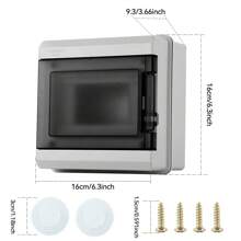 CILIA 2/6/8 Way Circuit Breaker Box,IP54 Distribution Protection Box With PC Plastic Breaker Box Cover Miniature Electrical Breaker Box Enclosure,Transparent Plastic Shell Design,For Indoor Outdoor Wall,Home, Garden Or Outdoor Use