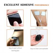 GEOXS24PCS TENS Unit Replacement Pads 2X2 Latex Free Electrodes Compatible With TENS Machine Use 2mm Pin Connector Lead Wires Such As AUVON TENS TENS 7000 Etekcity Nicwell Care Tenszs3li - White - View 3