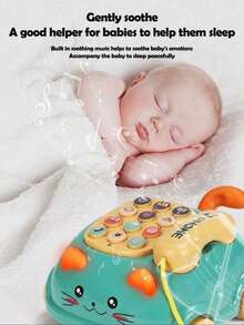 婴儿电话玩具、婴儿音乐玩具、婴儿音乐汽车玩具、幼儿玩具（男孩女孩通用）、儿童过家家电话、儿童益智玩具、带灯光的可爱猫脸玩具、儿童礼物、儿童玩具电话、幼儿音乐、幼儿园学习 - 彩色 - 查看 6