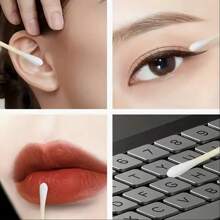 1000/800 piezas Bastoncillos de limpieza de doble cabeza con mango de bambú - Sin fragancia, hipoalergénico, resistente y resistente, portátil, premium natural con envoltura densa, suave y amigable con la piel, no irritante