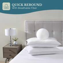 Bed Pillows Standard Size Down Alternative Soft Sleeping Pillows - Set Of 4 - 20"X26" - standard - 查看 5