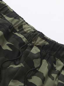 大码男士夏季运动短裤，男士大码翻盖口袋侧抽绳腰部工装短裤，休闲装，送给丈夫/男朋友的礼物