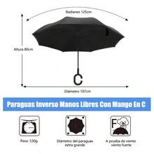 Paraguas grande de 24 varillas con diseño de arcoíris, mango largo, recto, anti-UV, para sol y lluvia. - Multicolor - Ver 9