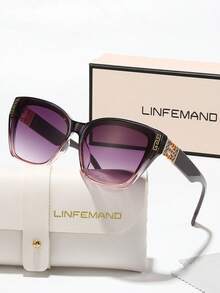 LINFEMAND 时尚猫眼装饰眼镜，独特的奢华女士配饰，适合高端活动、派对、晚宴和节日礼物 - 彩色 - 查看 13