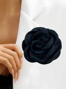 1pc Versatile Fashion New Multilayer 9cm Big Flower Fabric Brooch For Women, Suitable For Clothing, Scarf, Hat Decoration, Daily Wear & Party - Camellia Flower Brooch - View 6