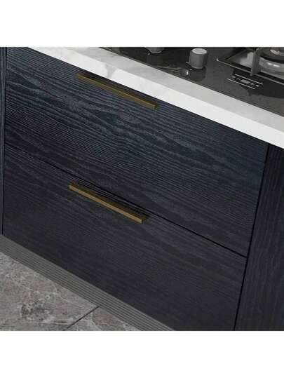 Waterproof Self Adhesive Wood Grain Vinyl Wrap Easy Apply Kitchen Countertop Cabinet Door Renovation Film Tear Off, Stove Top, Character view 2