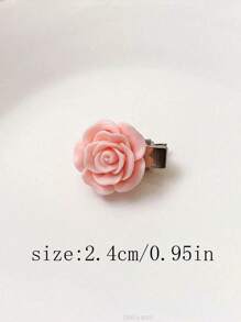 10Pcs Pink Rose Hair Clips For Women Small Flower Hairpins Girls Elegant Hair Clip Pin Barrettes Wedding Hair Accessories ,Flat Claw Clip, Hair Slide, Hair Claws