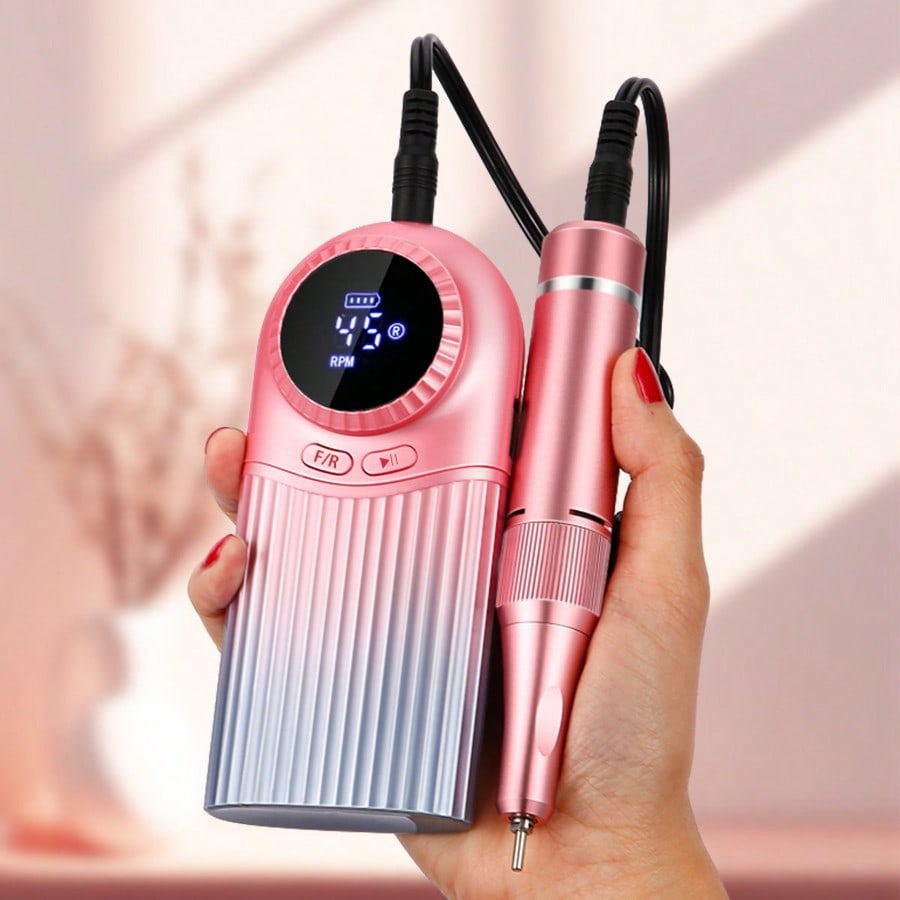 45,000 RPM Rechargeable Nail Grinder, Nail File, Gel Nail Polish Sanding Machine, Professional Manicure Tool Set