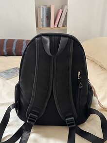 Shark Shaped Backpack, High Capacity Student Bag, Back To School - Black - View 5