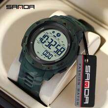 SANDA. SANDA Men Smart Electronic Watches Pedometer Calories 50M Waterproof Fitness Timer Alarm Clock Date LED Digital Watch Military Outdoor Sports Swimming Multifunction Wristwatch