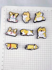 Set de 8 accesorios con diseño de perro de dibujos animados para decorar sandalias, pulseras y pantuflas, regalo de cumpleaños/festivo para amantes de las mascotas DIY