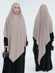 1pc Plain Jersey Oversize Tie Shawl, Convenient Hijab For Women, For Daily Wear With Abaya For Dress - Multicolor - View 19