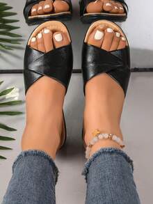 Sandales compensées d'été pour femmes en grandes tailles, nouvelles sandales mi-talon mode Glissant confortables et antidérapantes pour mères