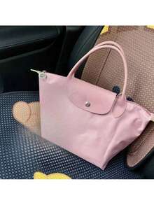 Women's 70th Anniversary Tote Bag, Longxiang Bag, Nylon Dumpling Bag, Large Capacity, Women's Bag, Canvas Tote Bag, One-Shoulder Handbag, Clutch Bag, Women's Handbag, Women's One-Shoulder Bag, Women's Theme Handbag - 藕粉色 - 查看 3