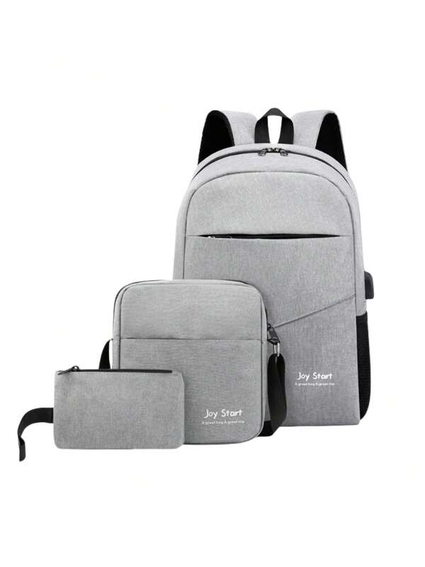 3 pièces/Set Ensemble de sacs à dos d'affaires pour hommes, comprenant un sac à bandoulière élégant et un sac à dos pour ordinateur portable décontracté