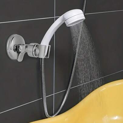 1 Piece, Stainless Steel Suction Shower Holder - Drill-Free Easy Install For Bathroom Shower Head Storage Back To School