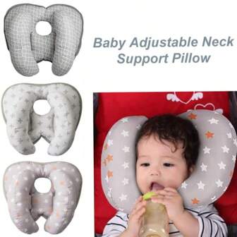 1 pieza Almohada de cuello con forma de manzana para bebé, almohada para la cabeza del bebé para cochecito, asiento de coche, de uso multipropósito