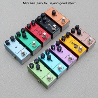 Mini Electric Guitar Single Effects Pedal, 9V1A Working Voltage. Power Adapter Is Not Included In The Shipment. There Are 10 Effects To Choose From Including Analog Chorus, Analog Delay, Classic Chorus, Crunch Distortion, Digital Delay, Tremolo, Ultimate Drive, US Dream, Vintage Overdrive, Vintage Phase.