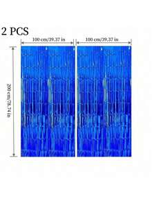 4 包铝箔窗帘背景银色金属丝箔流苏窗帘照片亭道具适用于生日婚礼订婚育儿室装饰婴儿洗礼单身派对圣诞节节日庆祝派对装饰、母亲节毕业季装饰、生日、单身派对、准新郎派对装饰 - 4 包 - 銀色 - 查看 30