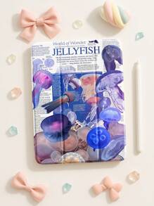 Beautiful Cartoon Star Pattern Transparent Silicone Shock-Absorbing Bracket With Pen Slot, Suitable For Galaxy Tab A8 10.5, S6 Lite 10.4, S7/S8/S9Inch. It Supports Sleep Awakening As A Holiday Gift