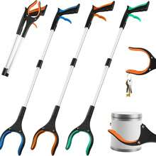 Foldable Trash Picker, 33" Litter Grabber Reacher Tool For Elderly, Seniors, Pregnant Women, Disabled, Unisex Adults - Long Handle No Bend Cleaning For Garden, Pet Waste, Pool, Park, Recycling, Kitchen, High Places (Collapsible)