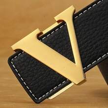 POYYAS Men For Women Fashion Designer Belt Luxury Letter Smooth Buckle Belt Alloy V Buckle Belts Women Belts Gifts Waistband- Perfect Accessory For Business And Casual Occasions - 白銀色 - 查看 9
