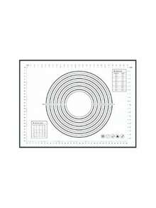1pc Multi-Purpose Premium Silicone Pastry Mat With Precise Measurement, Made Of Non-Stick Silicone Material. , Easy Dough Rolling And Pie Crust Making - White and Black - View 3