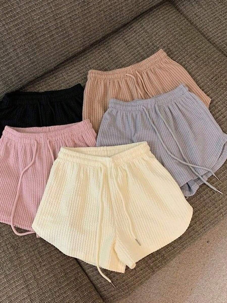 Pantalones de pierna ancha mujer verano fuera suelta delgada de gran tamaño de cintura alta deportes ocio pantalones cortos mujer - Blanco - Ver 1