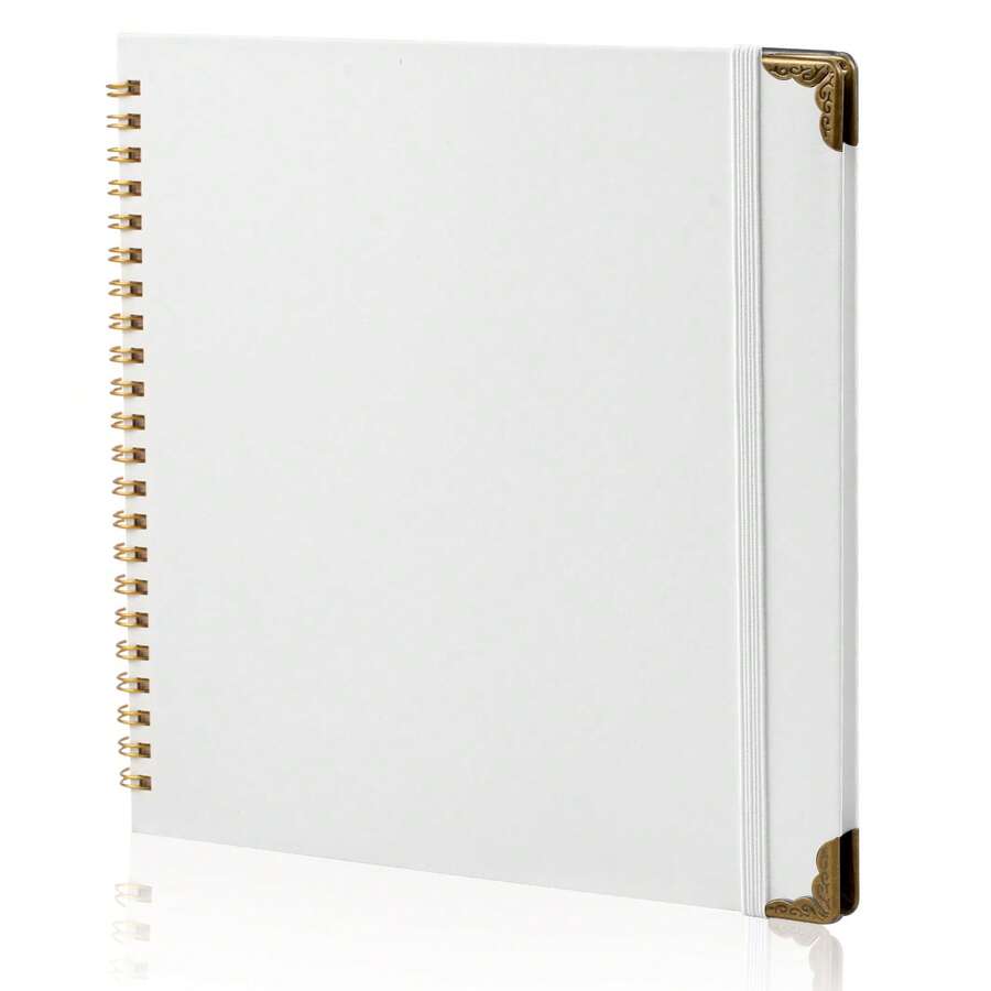 Scrapbook 80 Pages, Scrapbook Supplies 8 X 8 In, Scrapbook Album Suitable For Album Memory Book Wedding, Anniversary Family, DIY Craft Projects (White) - 白色 - 查看 1