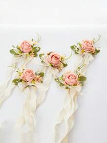 1 Bundle Of Wedding Champagne Color Artificial Hand Bouquet Artificial Rose Wedding Bouquet For The Bride