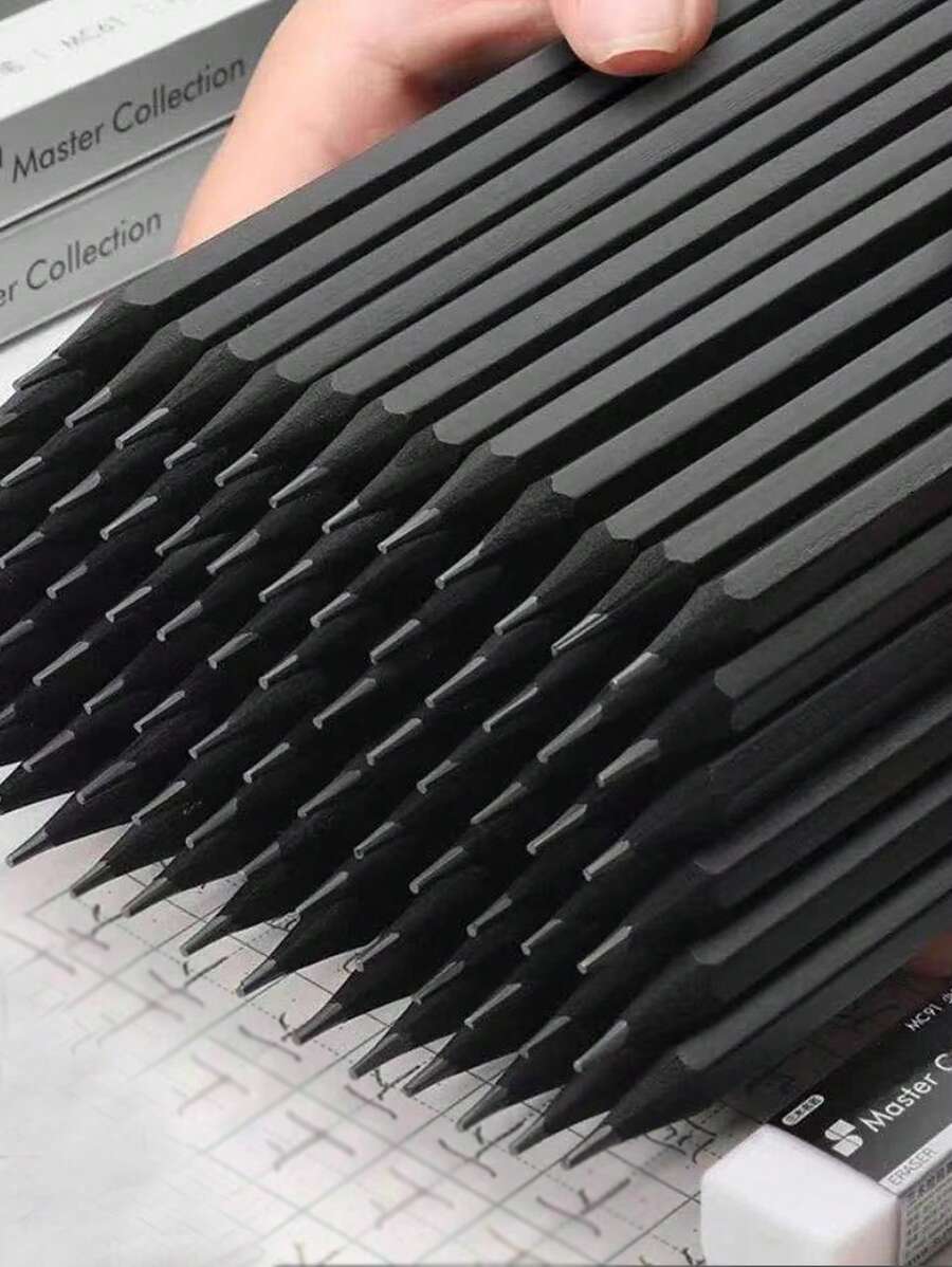 黑色木质铅笔、学生用无铅 HB 铅笔、考试用铅笔、家用书写铅笔、学校用书写铅笔、开学季用书写铅笔、生日礼物、开学奖励用书写铅笔 - 彩色 - 查看 1