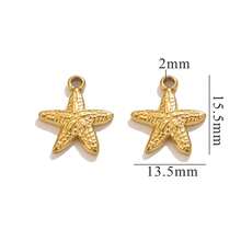 5pcs Stainless Steel Gold-Plated Marine Life Pendant DIY Jewelry Making Pendant For Women To Wear On Summer Beach Vacations - Pendants - View 9