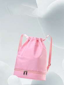 1pc Fashion Simple Dance Bag Independent Shoe Compartment Shoulder Dance Practice Ballet Bag New Dance Bag Sports Yoga Bag Independent Shoe Compartment Lightweight Backpack Gift Bag Fashionable High-End Solid Color Matching Suitable For Daily Use Of Teenagers Dance Class Sweet And Cute Backpack - Dance Backpack - View 5