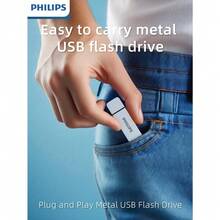 PHILIPS 飞利浦 128GB USB 3.2 OTG 闪存盘兼容 iPhone、iPad 和电脑 - 外部移动存储，用于存储照片、视频等，让您的生活更轻松